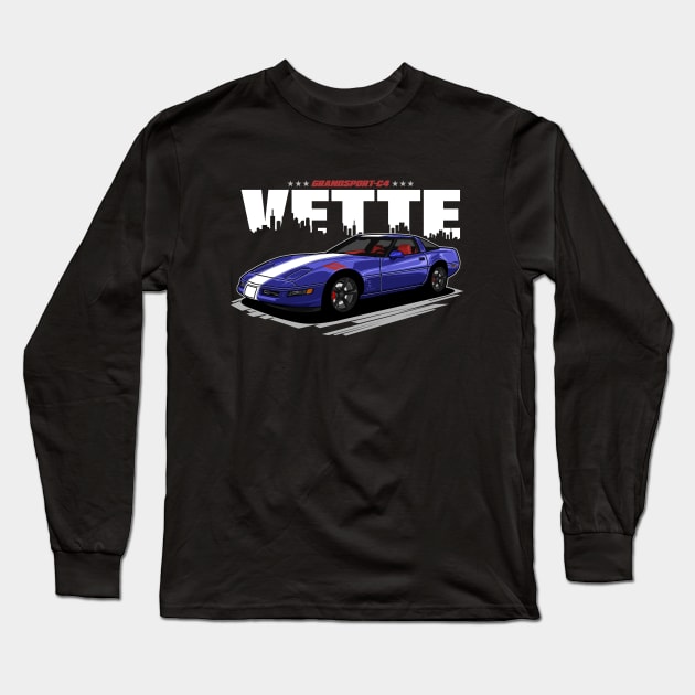 Corvette C4 Grand Sport Long Sleeve T-Shirt by WINdesign